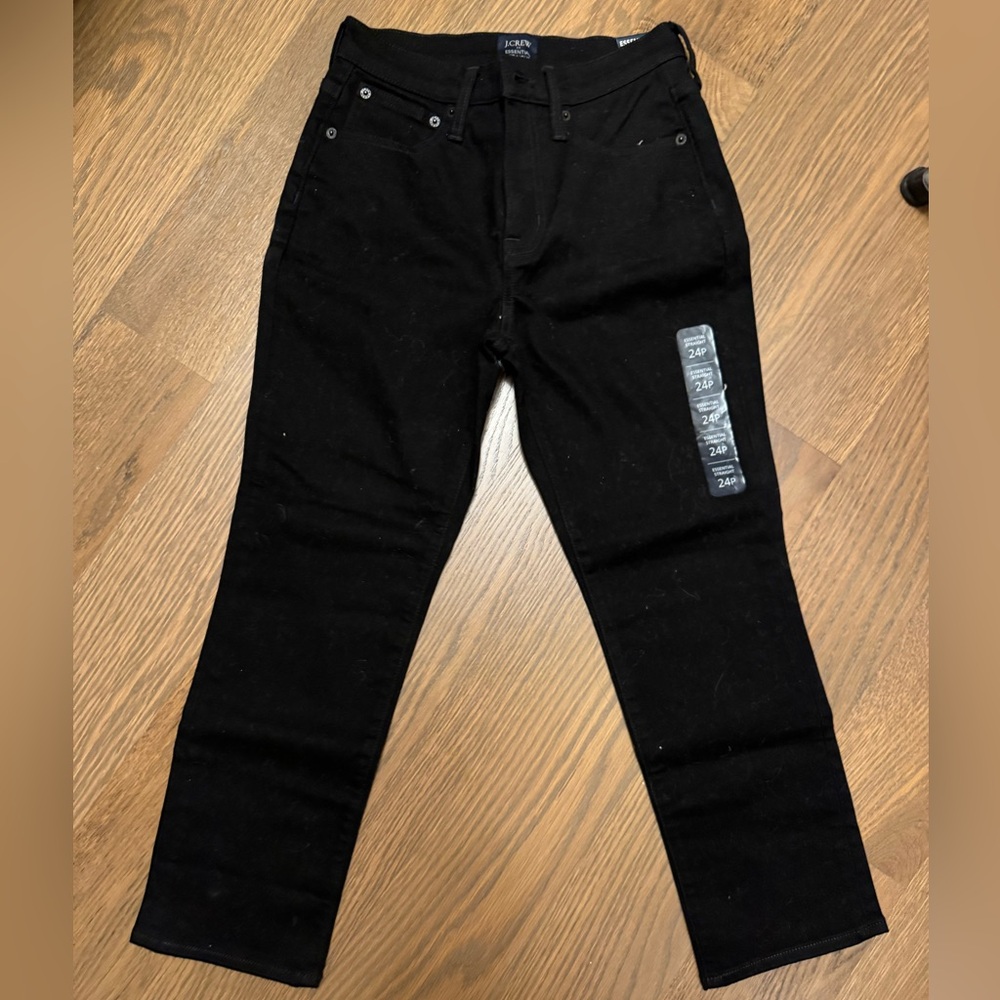 J.crew essential straight all day stretch black jeans